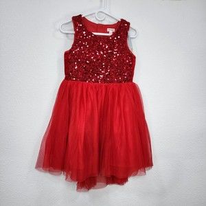 Girls Red Dress Size 10/12 plus